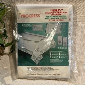NWT Vintage “Holly” stamped embroidery set